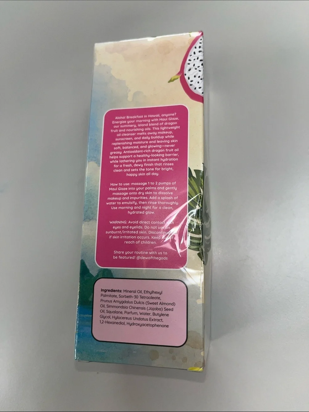 Dew of the Gods Maui Glaze Dragon Fruit Oil Facial Cleanser - NIB unused